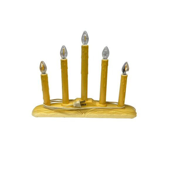 7 Sets Vintage Electric Candle Candelabra With Bulbs Yellow Drip Style Holiday D - Picture 1 of 6